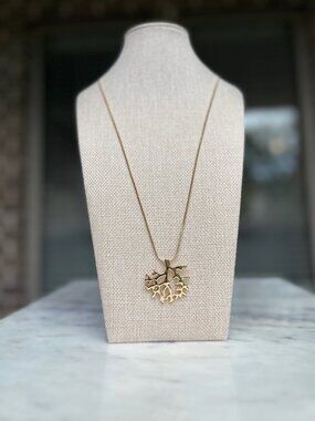 Napier Gold Tone Coral Branch Pendant Long Necklace Adjustable